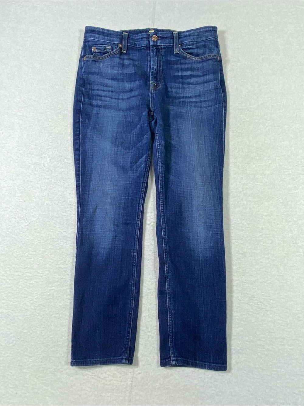 7 For All Mankind Kimmie Crop Jeans Womens 29 Blue Mid Rise Stretch Casual Denim